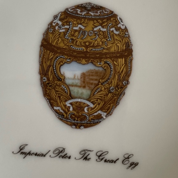 Faberge Limoges Porcelain “Imperial Peter The Great Egg” Plate - Picture 2 of 5